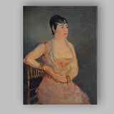 Elegant Seated Lady Impressionist Portrait Oil Painting Canvas Wall Art Print Decor Picture Ready to Hang