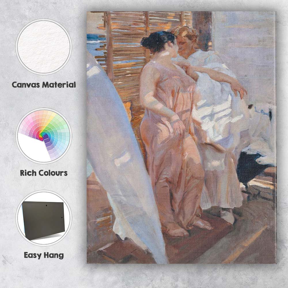 Sunlit Couple in Elegant Interior Impressionist Painting Canvas Wall Art Print Decor Picture Ready to Hang