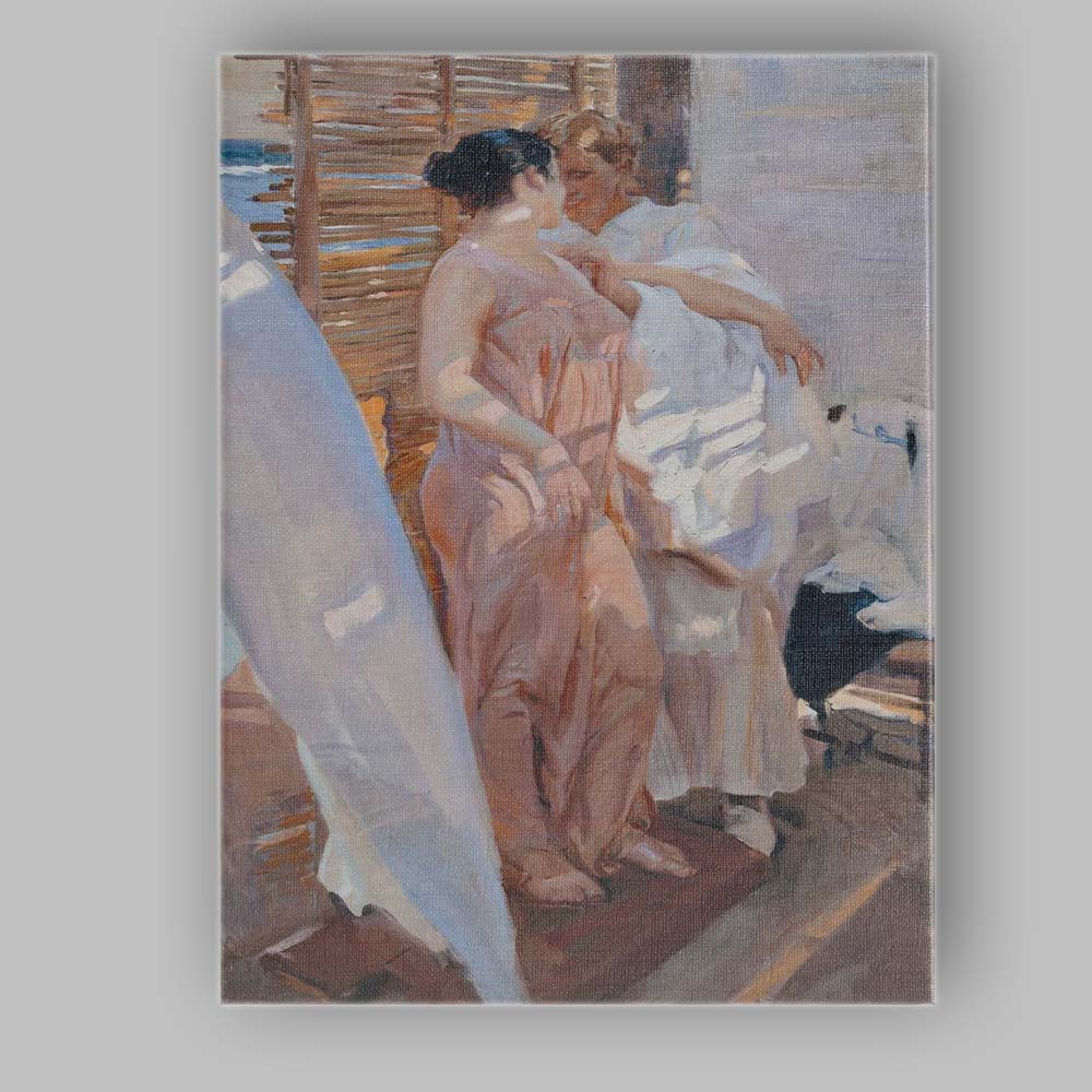 Sunlit Couple in Elegant Interior Impressionist Painting Canvas Wall Art Print Decor Picture Ready to Hang
