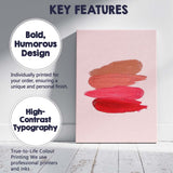 Pink Nude Coral Lipstick Swatch Makeup Beauty Art Canvas Wall Art Print Decor Picture Ready to Hang