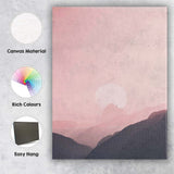 Dreamy Pink Moon Mountain Landscape Fantasy Nature Canvas Wall Art Print Decor Picture Ready to Hang