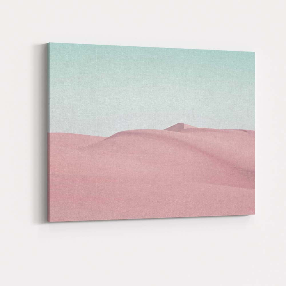 Pastel Pink Desert Sand Dunes Minimal Landscape Canvas Wall Art Print Decor Picture Ready to Hang
