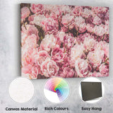 Soft Pink Double Tulip Flower Field Photography Canvas Wall Art Print Decor Picture Ready to Hang
