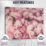 Soft Pink Double Tulip Flower Field Photography Canvas Wall Art Print Decor Picture Ready to Hang