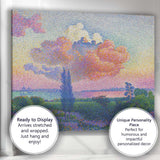 Pastel Pink Impressionist Landscape Cloud Painting Canvas Wall Art Print Decor Picture Ready to Hang