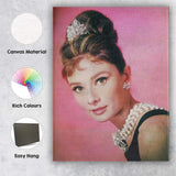 Classic Hollywood Pink Portrait Glamour Photography Canvas Wall Art Print Decor Picture Ready to Hang