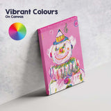 Retro Pink Clown Music Festival Poster Illustration Canvas Wall Art Print Decor Picture Ready to Hang