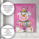 Retro Pink Clown Music Festival Poster Illustration Canvas Wall Art Print Decor Picture Ready to Hang