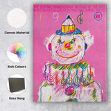 Retro Pink Clown Music Festival Poster Illustration Canvas Wall Art Print Decor Picture Ready to Hang