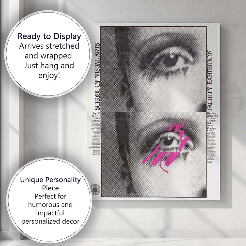 Black White Pop Art Eye Exhibition Poster Canvas Wall Art Print Decor Picture Ready to Hang