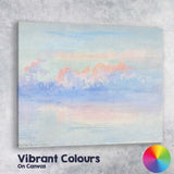 Dreamy Pastel Pink Blue Clouds Seascape Watercolour Painting Canvas Wall Art Print Decor Picture Ready to Hang
