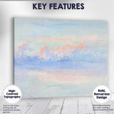 Dreamy Pastel Pink Blue Clouds Seascape Watercolour Painting Canvas Wall Art Print Decor Picture Ready to Hang