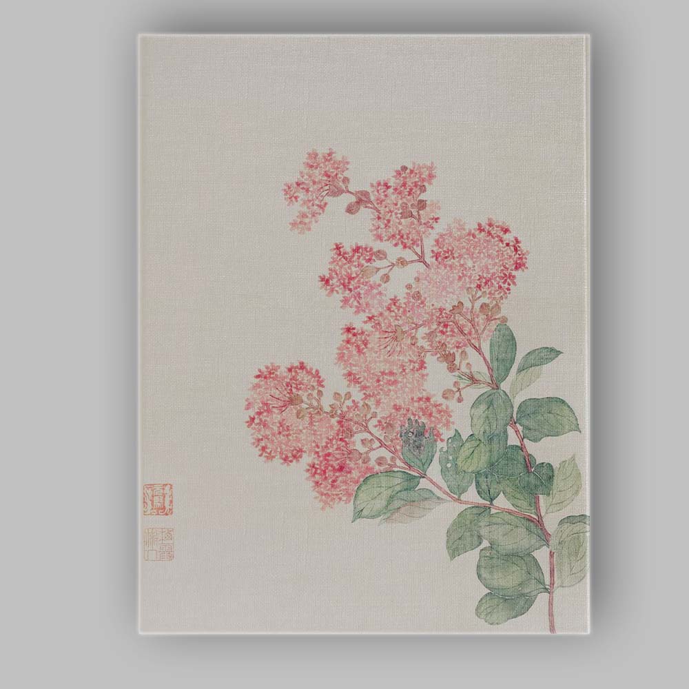 Delicate Pink Lilac Botanical Asian Watercolour Illustration Canvas Wall Art Print Decor Picture Ready to Hang