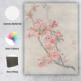Elegant Pink Cherry Blossom Branch Asian Botanical Painting Canvas Wall Art Print Decor Picture Ready to Hang