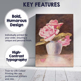 Soft Watercolour Pink Roses in Ceramic Vase Still Life Canvas Wall Art Print Decor Picture Ready to Hang