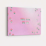 Pink Letter Tiles You Can Do It Motivational Quote Canvas Wall Art Print Decor Picture Ready to Hang