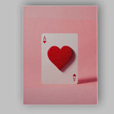 Modern Red Heart Ace Playing Card Minimalist Love Canvas Wall Art Print Decor Picture Ready to Hang