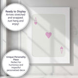 Minimalist Pink Ace of Hearts Playing Card Love Design Canvas Wall Art Print Decor Picture Ready to Hang