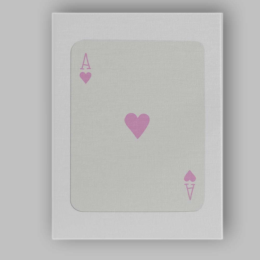 Minimalist Pink Ace of Hearts Playing Card Love Design Canvas Wall Art Print Decor Picture Ready to Hang