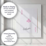 Lucky You Ace of Clubs Minimalist Playing Card Canvas Wall Art Print Decor Picture Ready to Hang