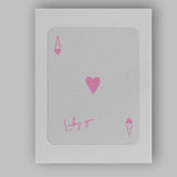 Lucky You Pink Ace of Hearts Minimalist Typography Canvas Wall Art Print Decor Picture Ready to Hang