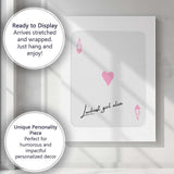 Luckiest Girl Alive Pink Heart Playing Card Quote Canvas Wall Art Print Decor Picture Ready to Hang