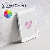 Lucky You Pink Heart Love Typography Minimalist Design Canvas Wall Art Print Decor Picture Ready to Hang