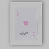 Lucky You Pink Ace of Hearts Minimalist Typography Canvas Wall Art Print Decor Picture Ready to Hang