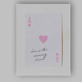 Love Is The Winning Hand Ace of Hearts Quote Canvas Wall Art Print Decor Picture Ready to Hang