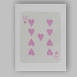 Minimalist Pink Nine of Hearts Playing Card Design Canvas Wall Art Print Decor Picture Ready to Hang