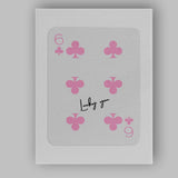 Minimalist Pink Six of Clubs Playing Card Typography Canvas Wall Art Print Decor Picture Ready to Hang