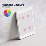 Playing Card Four of Hearts Minimalist Pink Grey Canvas Wall Art Print Decor Picture Ready to Hang