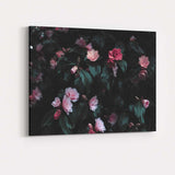 Dark Moody Pink Camellia Floral Botanical Photography Canvas Wall Art Print Decor Picture Ready to Hang