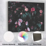 Dark Moody Pink Camellia Floral Botanical Photography Canvas Wall Art Print Decor Picture Ready to Hang