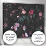 Dark Moody Pink Camellia Floral Botanical Photography Canvas Wall Art Print Decor Picture Ready to Hang