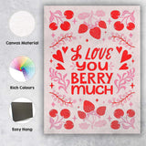 Cute Berry Love Romantic Strawberry Cherry Typography Canvas Wall Art Print Decor Picture Ready to Hang