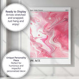 Pink Marble Abstract Peace Good Vibes Poster Canvas Wall Art Print Decor Picture Ready to Hang