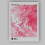 Pink Marble Abstract Peace Good Vibes Poster Canvas Wall Art Print Decor Picture Ready to Hang
