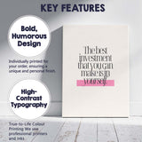 The Best Investment In Yourself Motivational Quote Minimalist Typography Canvas Wall Art Print Decor Picture Ready to Hang