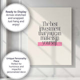The Best Investment In Yourself Motivational Quote Minimalist Typography Canvas Wall Art Print Decor Picture Ready to Hang
