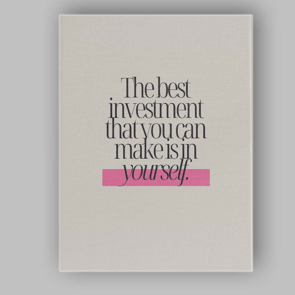 The Best Investment In Yourself Motivational Quote Minimalist Typography Canvas Wall Art Print Decor Picture Ready to Hang