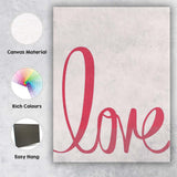 Minimalist Pink Love Script Typography Modern Canvas Wall Art Print Decor Picture Ready to Hang
