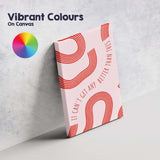 Coral Red Abstract Wavy Line Better Than This Quote Canvas Wall Art Print Decor Picture Ready to Hang