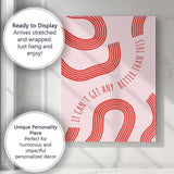 Coral Red Abstract Wavy Line Better Than This Quote Canvas Wall Art Print Decor Picture Ready to Hang