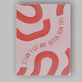 Coral Red Abstract Wavy Line Better Than This Quote Canvas Wall Art Print Decor Picture Ready to Hang