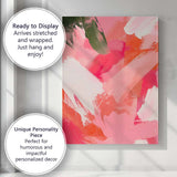 Pink Coral White Abstract Expressive Brushstroke Painting Canvas Wall Art Print Decor Picture Ready to Hang