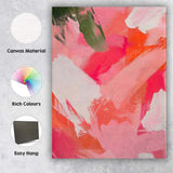 Pink Coral White Abstract Expressive Brushstroke Painting Canvas Wall Art Print Decor Picture Ready to Hang