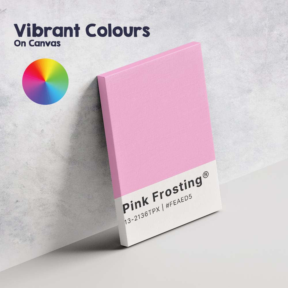 Pink Frosting Pink Colour Swatch Minimal Modern Design Canvas Wall Art Print Decor Picture Ready to Hang