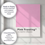 Pink Frosting Pink Colour Swatch Minimal Modern Design Canvas Wall Art Print Decor Picture Ready to Hang