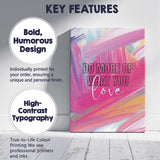 Pink Abstract Brushstroke Background Do More Of What You Love Motivational Typography Canvas Wall Art Print Decor Picture Ready to Hang